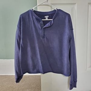 Navy Aerie Cropped Sweater